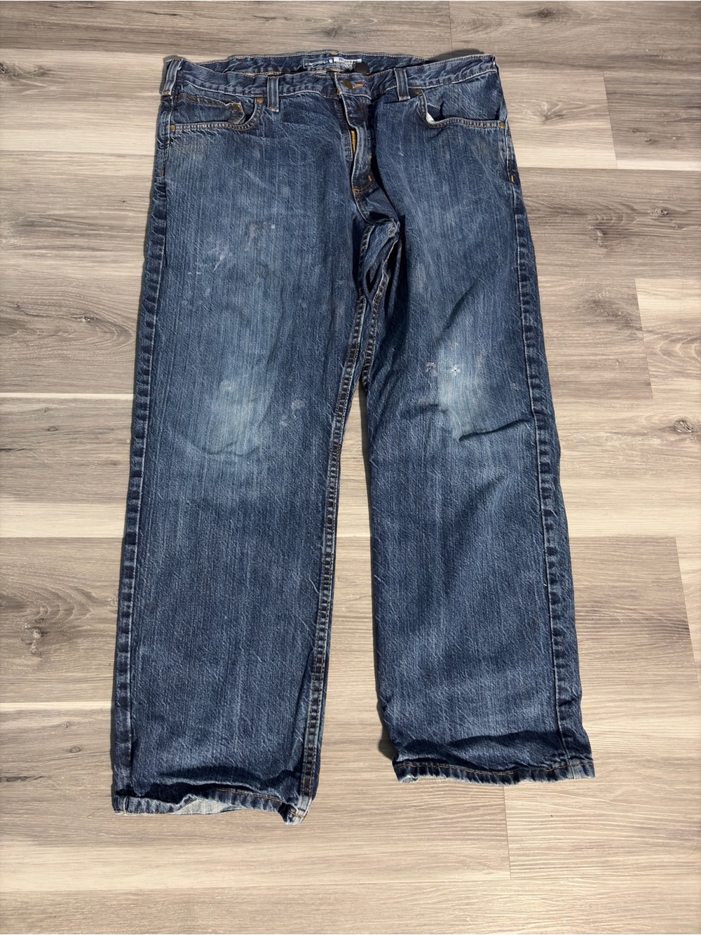 Carhartt Men's Blue Relaxed Fit Work Jeans